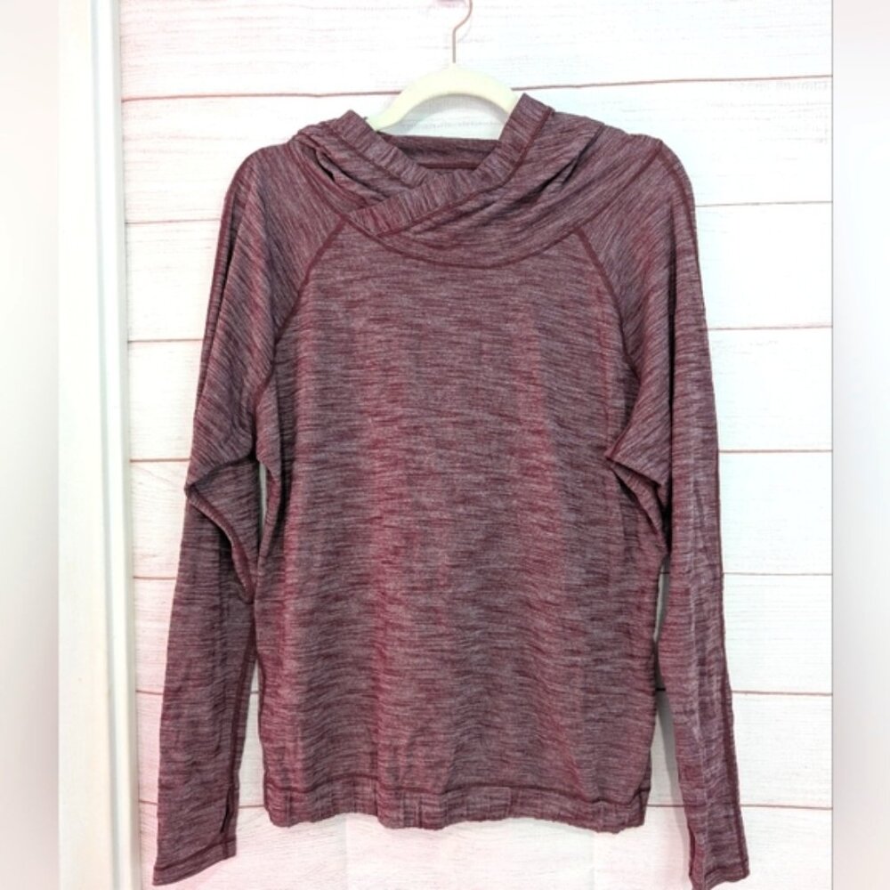 Euc Lululemon Maroon Long Sleeve Hoodie Ptp 22.5